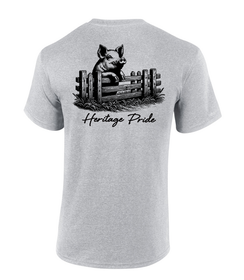 Heritage Pride Mens Pig At The Fence Short Sleeve T-Shirt