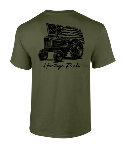 Heritage Pride Mens Farming Tractor In The Field Short Sleeve T-Shirt