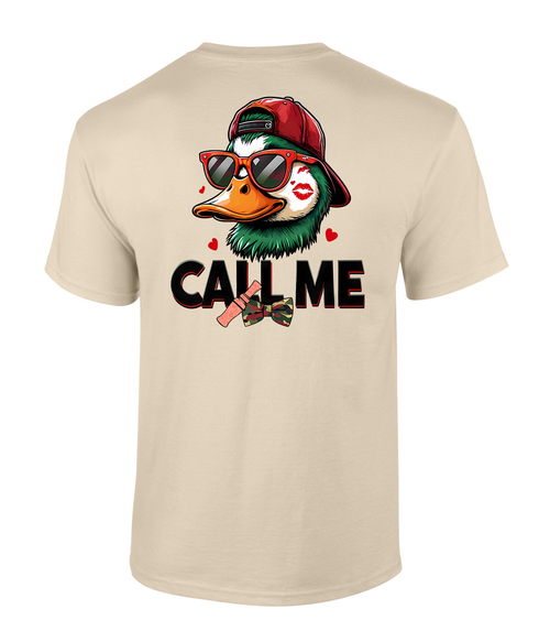 Heritage Pride Men's Funny Valentine's Day Mallard Duck Call Me Short Sleeve T-Shirt