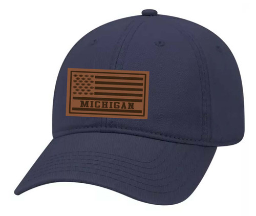 Michigan College Football Leather Patch Dad Hat