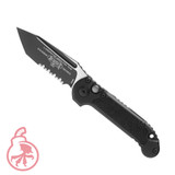 LUDT Gen III T/E Automatic Knife Black Aluminum (3.5" Black Serr)