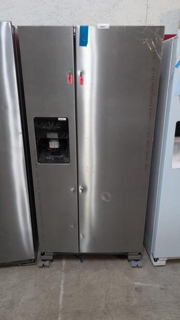 New 33" Wide Stainless Steel Side-by-Side Refrigerator