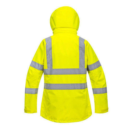 Portwest LW70 Women's Hi Vis Reflective Waterproof Rain Jacket Yellow, 3X-Large with DNR logo on left arm