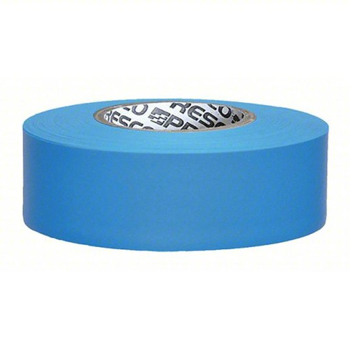 Flagging Tape: Fluorescent Blue, No Legend, No Pattern, 150 ft Lg, 1 3/16 in Wd, Vinyl