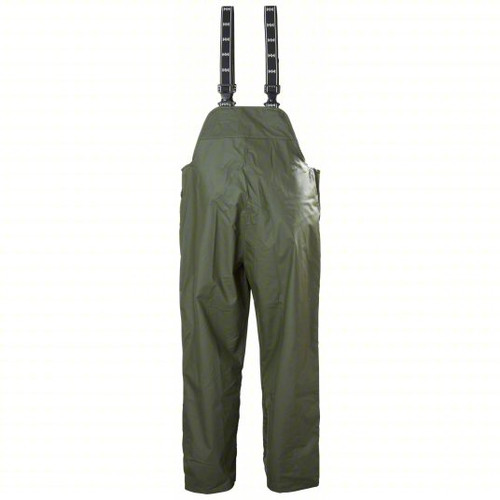 HELLY HANSEN RAIN BIB OVERALL: POLYESTER, GREEN