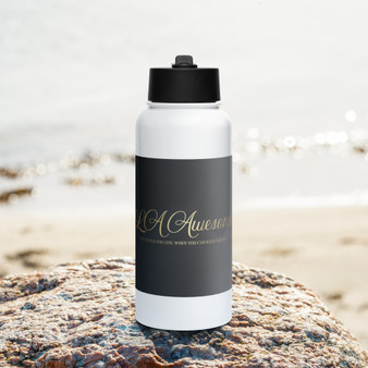 L A Awesome Stainless Steel Water Bottle w/ Straw Lid - 32 oz