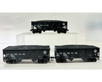Athearn RoundHouse 70803 HO 34' 2-Bay Composite Coal Hopper with Load, B&O (3)