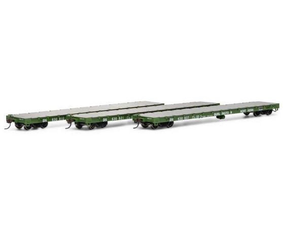 Athearn 98081 HO 60' Flat BN 3 pack
