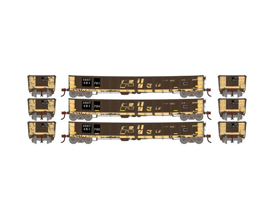 Athearn CarKnocker ATH-2742 HO 52' Mill Gondola, CarKnocker CSXT 'Patched' Reflect Primed For Grime