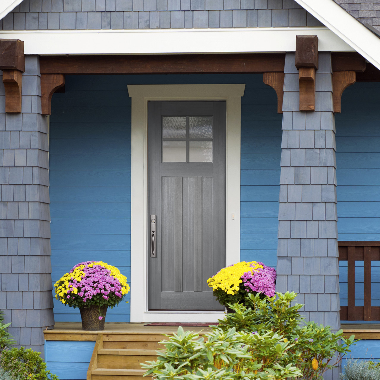 Craftsman Style Homes Blue Grey Color