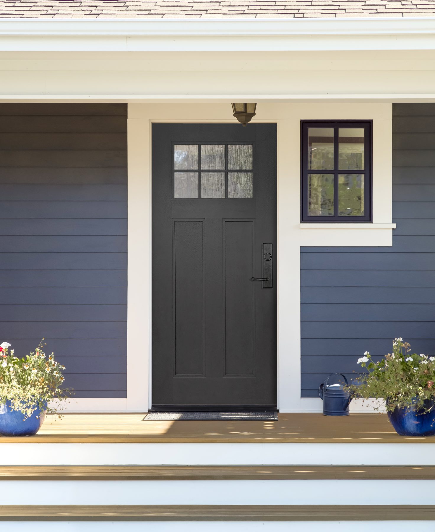 Black craftsman 6-lite entry door