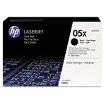 HP HP 05X, (CE505X-D) 2-Pack High Yield Black Original LaserJet Toner Cartridges Product Image 
