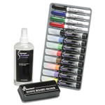 AbilityOne 7520013656126 SKILCRAFT 12-Marker Dry Erase System, Broad Chisel Tip, Assorted Colors, 12/Kit Product Image 