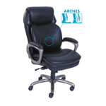 SertaPedic Cosset High-Back Executive Chair, Supports up to 275 lbs., Black Seat/Black Back, Slate Base Product Image 
