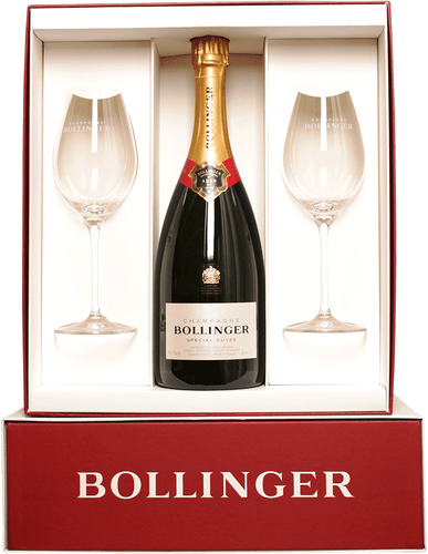 Champagne Bollinger Gift Box with Special Cuvee Brut & 2 Glasses