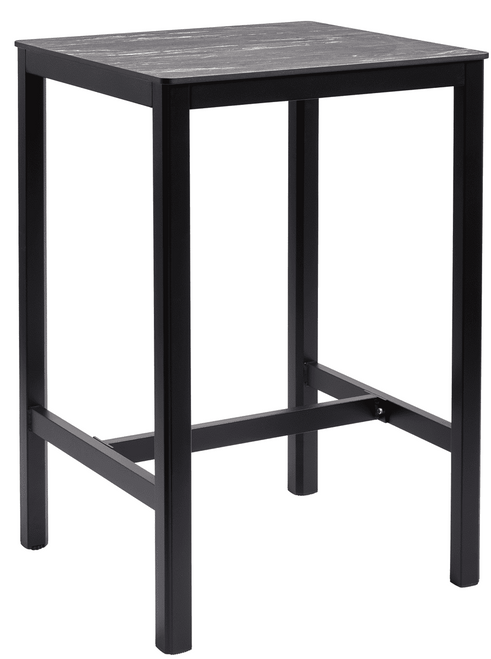 Extrema Marble Poseur Table Black with Paris Table Base - 79 X 79cm
