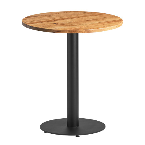 Solid Oak Dining Table with Boston Sleek Black Base - 75cm