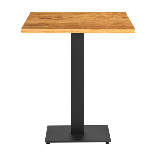 Solid Oak Dining Table with Boston Sleek Black Base - 70x70cm