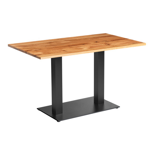 Solid Oak Dining Table with Boston Sleek Black Base - 120x70cm