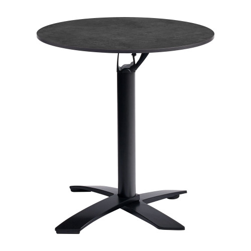 Extrema Metallic Anthracite Dining Table with Spaceguard Deluxe Black Flip Top Base - 69cm