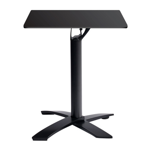 Extrema Black Dining Table with Spaceguard Deluxe Black Flip Top Base - 69x69cm