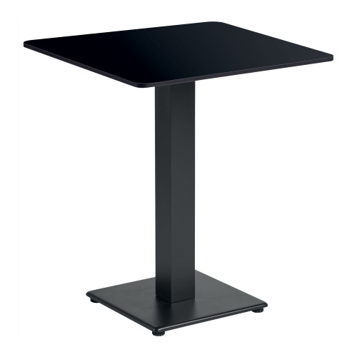 Extrema Black Dining Table with Anzio Black Base - 60x60cm