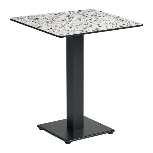 Extrema Mixed Terrazzo Dining Table with Anzio Black Base - 60x60cm