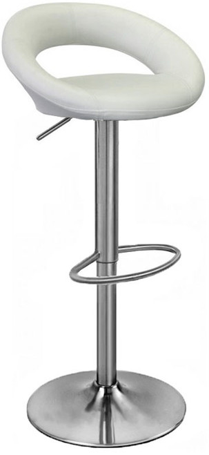 Sorrento Leather Brushed Bar Stool White