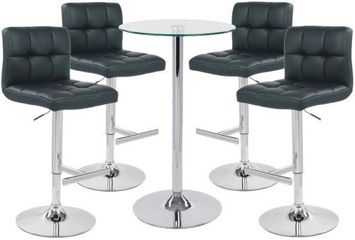 Allegro Real Leather Bar Stool and Como Table Package