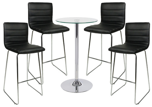 Aldo Fixed Height Curved Bar Stool and Como Table Package
