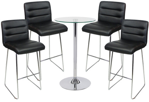 Luscious Fixed Height Curved Bar Stool and Como Table Package