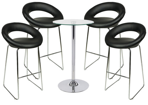 Sorrento Kitchen Fixed Height Curved Bar Stool and Como Table Package