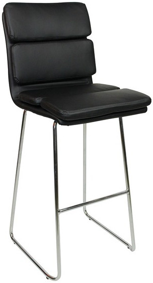 Moderno Fixed Height Curved Bar Stools Black