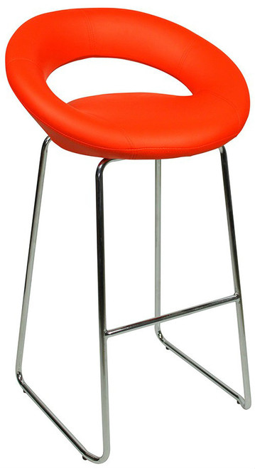 Sorrento Kitchen Fixed Height Curved Bar Stools Red