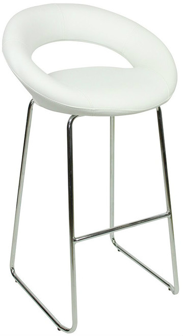 Sorrento Kitchen Fixed Height Curved Bar Stools White