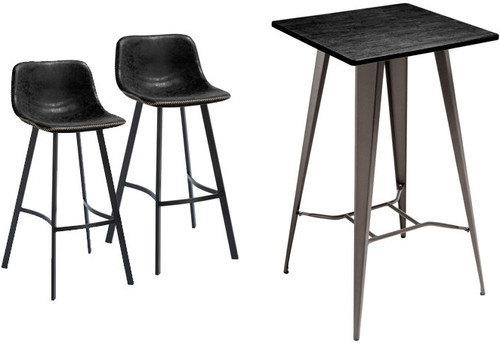 Antico Bar Stool and Tolix Square Table Package