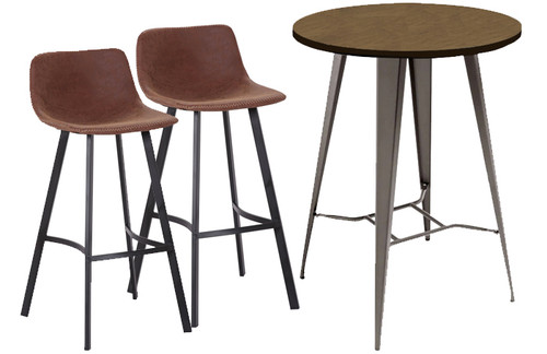 Antico Bar Stool and Tolix Round Table Package
