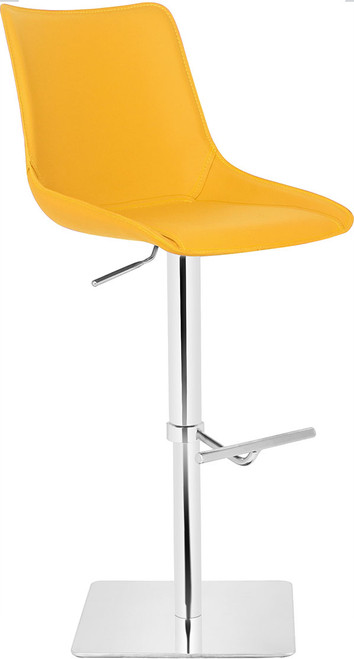 *ONLY 1 LEFT* Magnifico Signature Real Leather Bar Stool Mustard