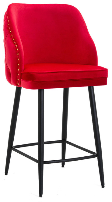 Mayfair Velvet Red Kitchen Bar Stool