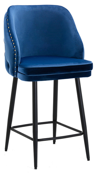 Mayfair Velvet Blue Kitchen Bar Stool