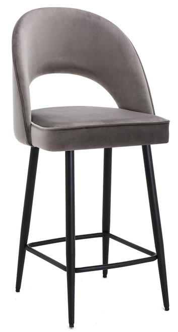 Chelsea Velvet Charcoal Kitchen Bar Stool