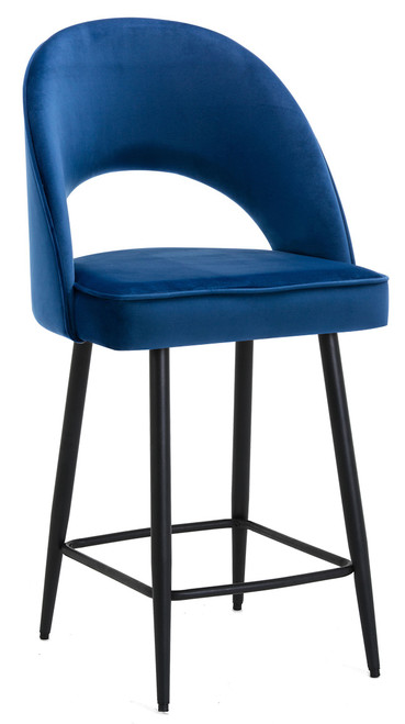 Chelsea Velvet Blue Kitchen Bar Stool