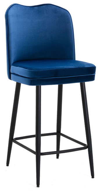 Knightsbridge Velvet Blue Kitchen Bar Stool