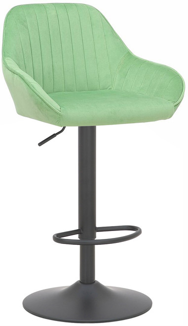 Velluto Matt Black Bar Stool Lime Green Velvet