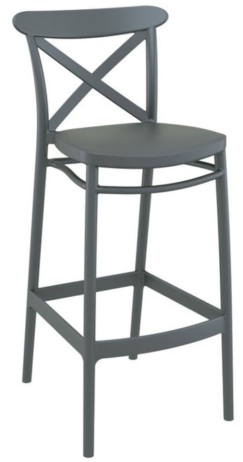Cross Bar Stool 75 Dark Grey