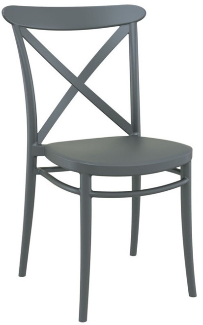 Cross Side Chair Dark Grey
