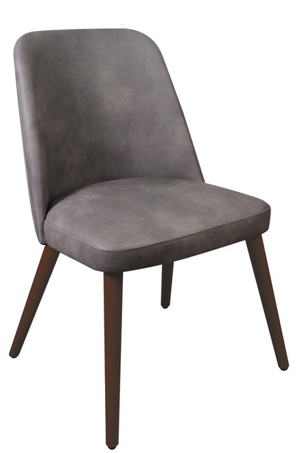 Aztec Side Chair Faux Leather Steel Grey Vintage Elegance
