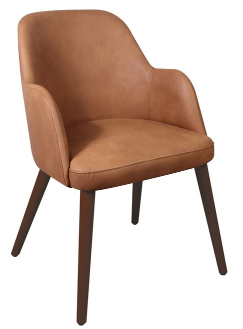 Aztec Armchair Faux Leather Cognac Vintage Elegance