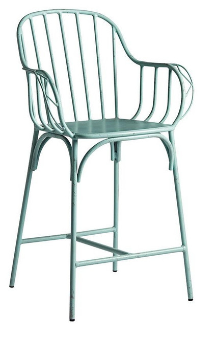 Denver Bar Stool Mid Height Retro Light Blue