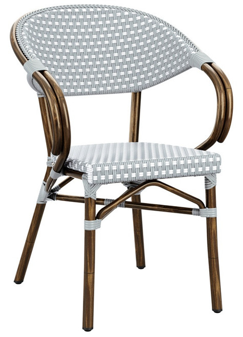 Panda Arm Chair White & Pacific Blue Weave
